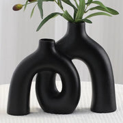 Vasca ceramica decorativa estetica in stile Scandinavo moderno Boho per arredamento domestico (nero)