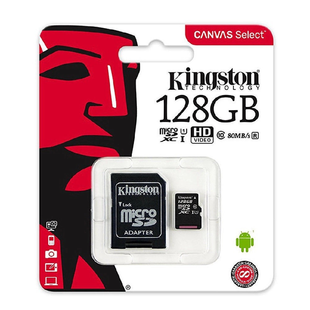 Trade Shop - Micro Sd Card 128gb Classe 10 128 Gb Kingston Scheda Memory Card Per Cellulare -