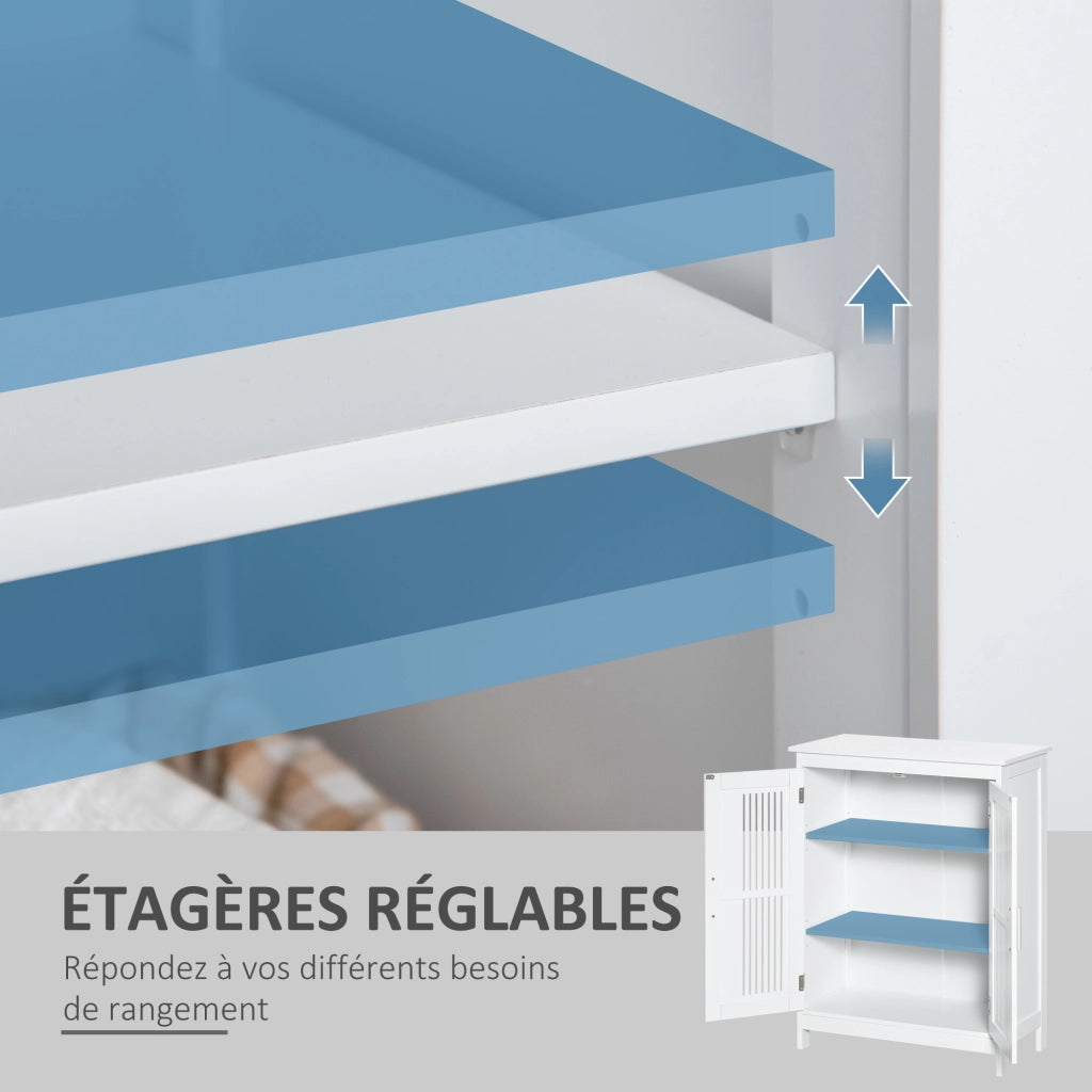 Armadietto Bagno con 3 Ripiani Regolabili e Ante ¨C Zephmum ¨C 60x30x80 Bianco