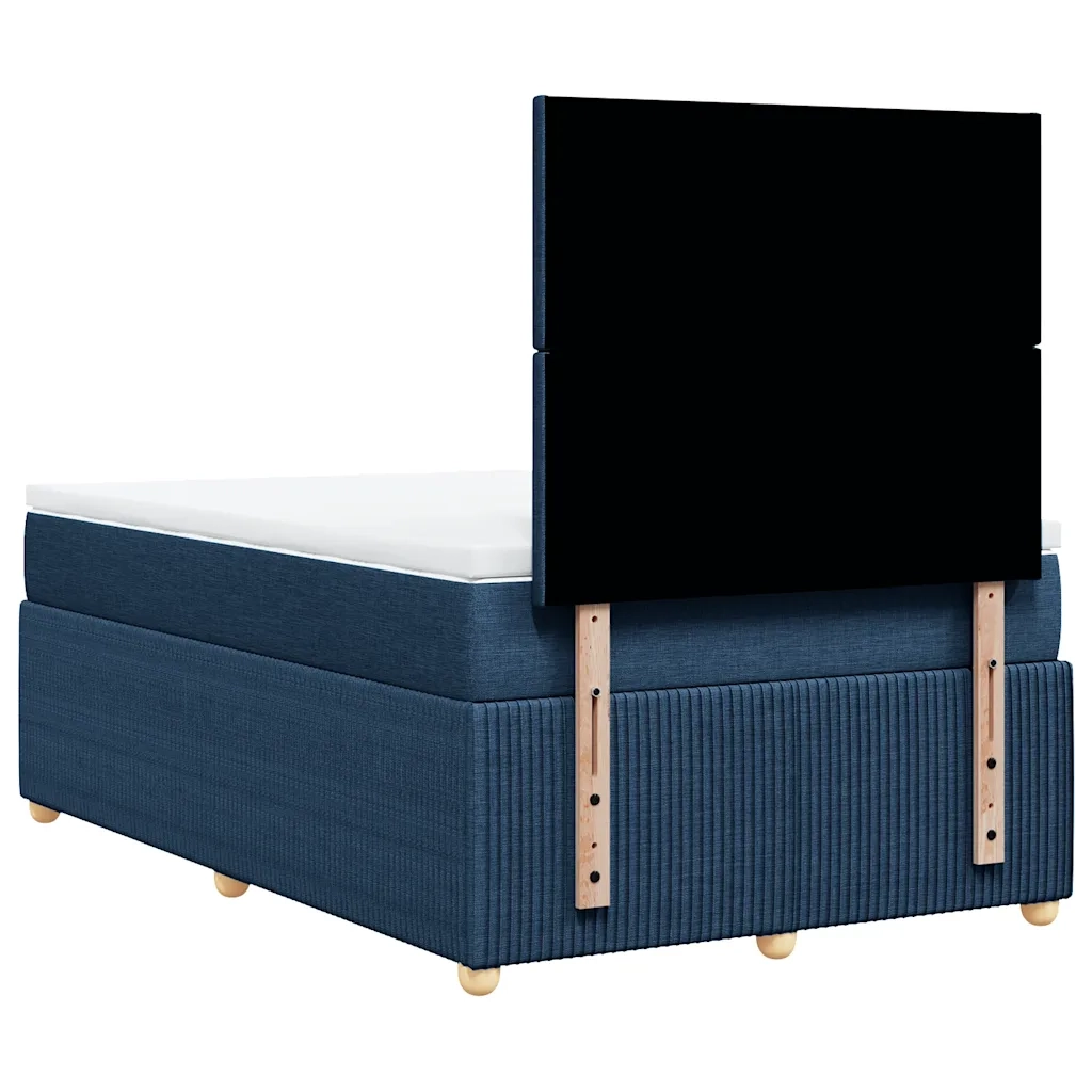 Giroletto a Molle con Materasso Blu 120x200 cm in Tessuto