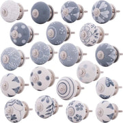 Set di 20 Maniglie in Ceramica a Mano con Stile Shabby Chic Vintage