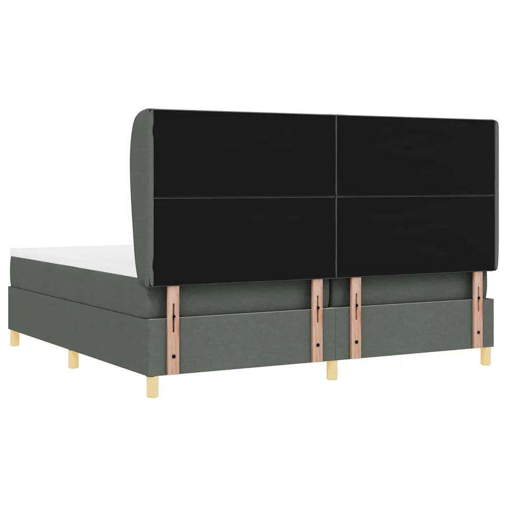 Letto a molle con materasso Grigio scuro 200 x 200 cm Tessuto 3340838