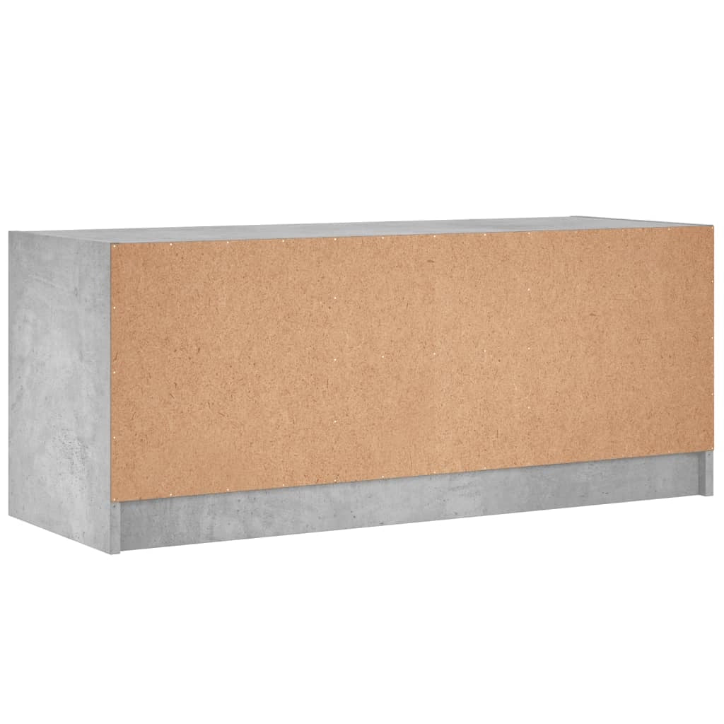 Mobile TV multimediale scaffale TV credenza mobile TV sala da pranzo soggiorno camera da letto con ante in vetro 102 x 37 x 42 cm grigio 02_0026905