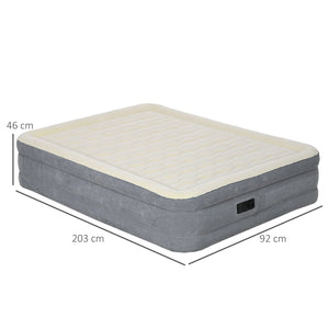 Materasso Gonfiabile Singolo con Pompa di Gonfiaggio Inclusa e Borsa 92x203x46 cm Beige