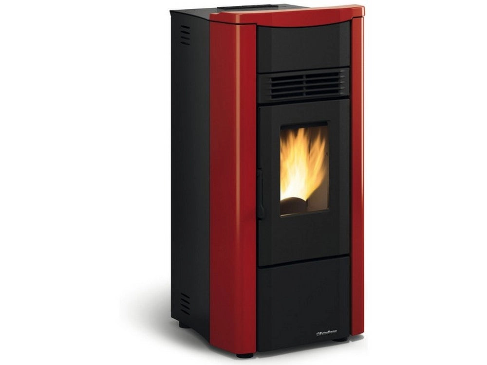 1pz extraflame stufa a pellet canalizzata giusy plus evo 2.0 col. bordeaux cod:ferx.vit50521