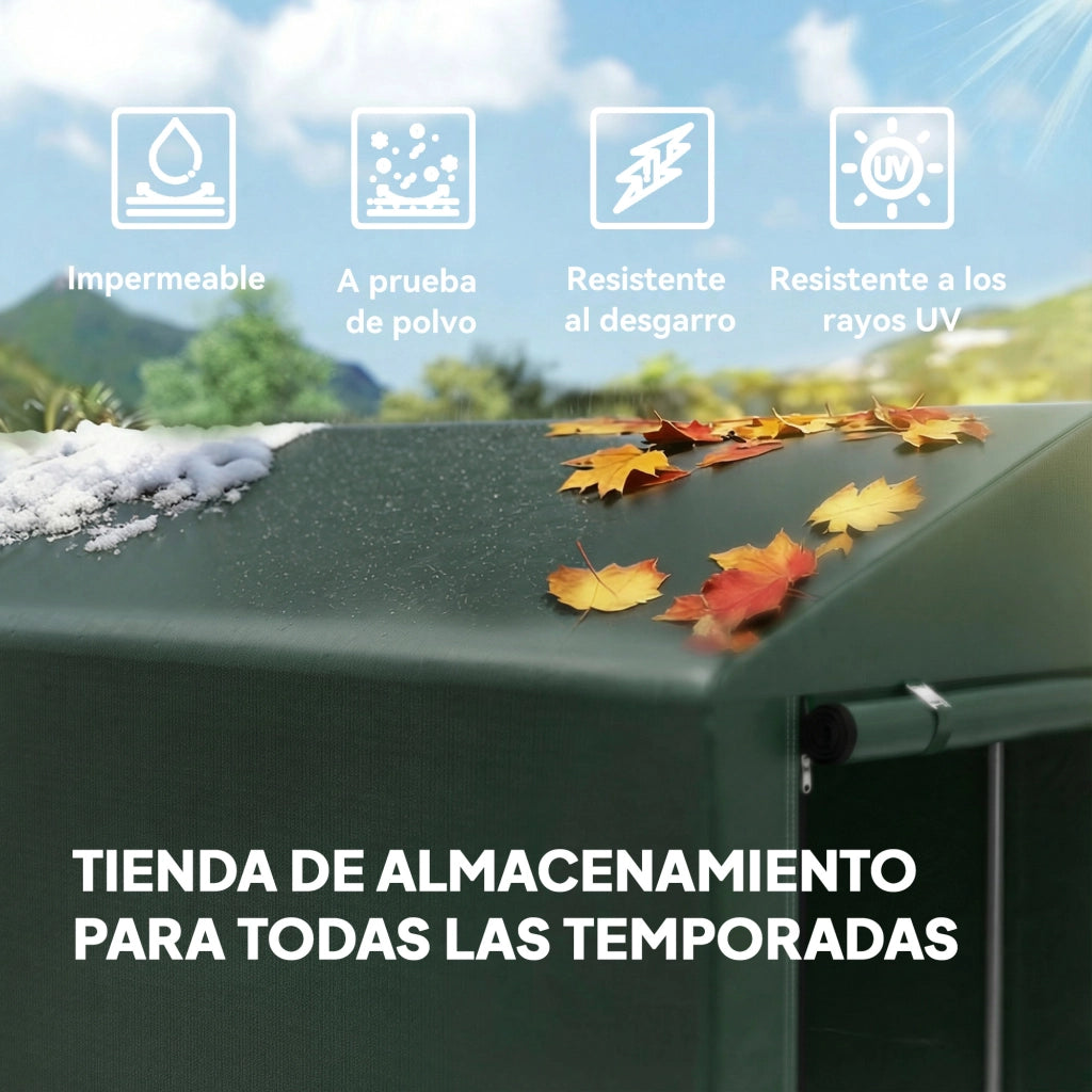 Tenda da Giardino per Biciclette 2 Stanze ¨C Minimal ¨C Verde 120x180x165 cm