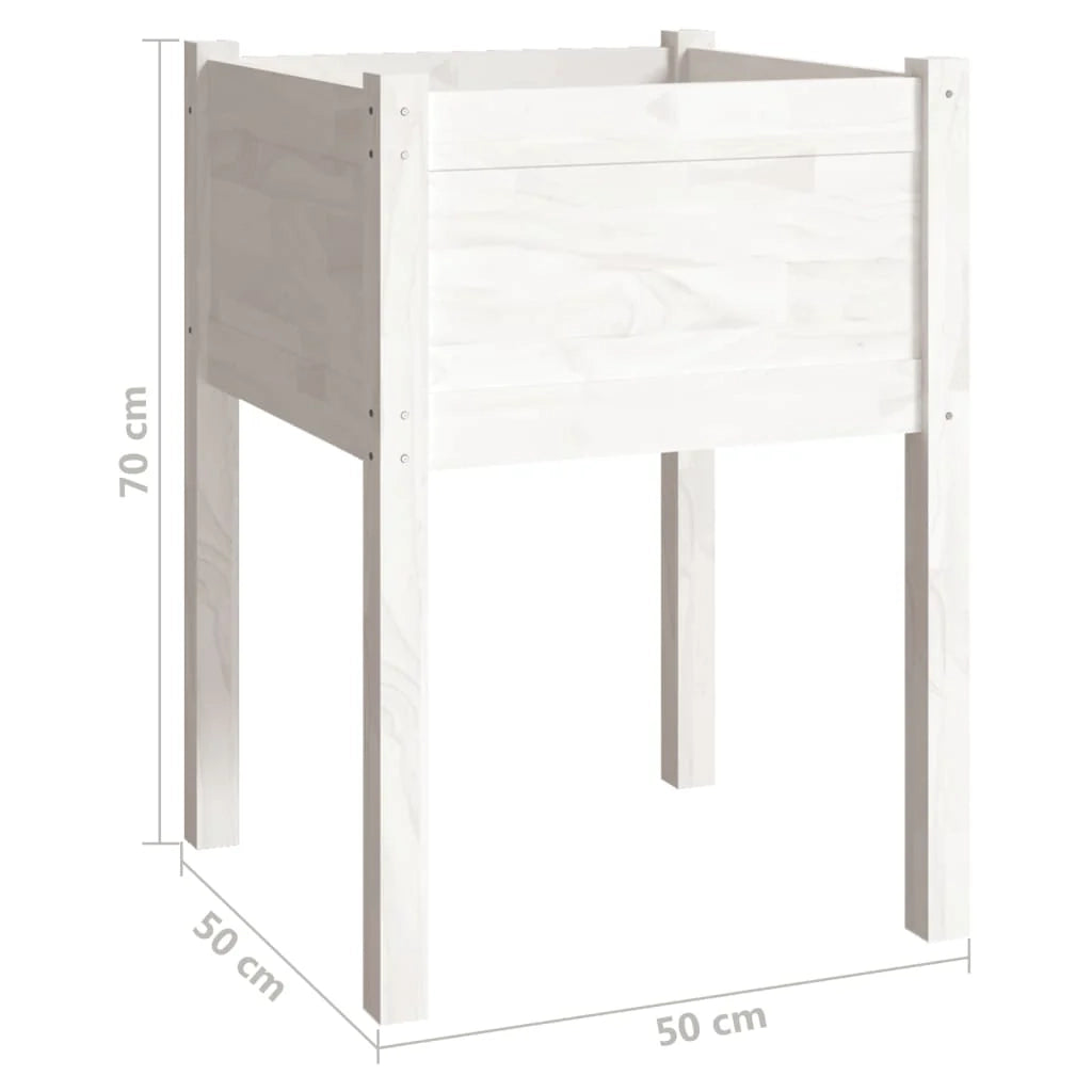 Fioriera aiuola rialzata fioriera aiuola giardino terrazza set da 2 50 x 50 x 70 cm legno di pino massiccio bianco 02_0038994