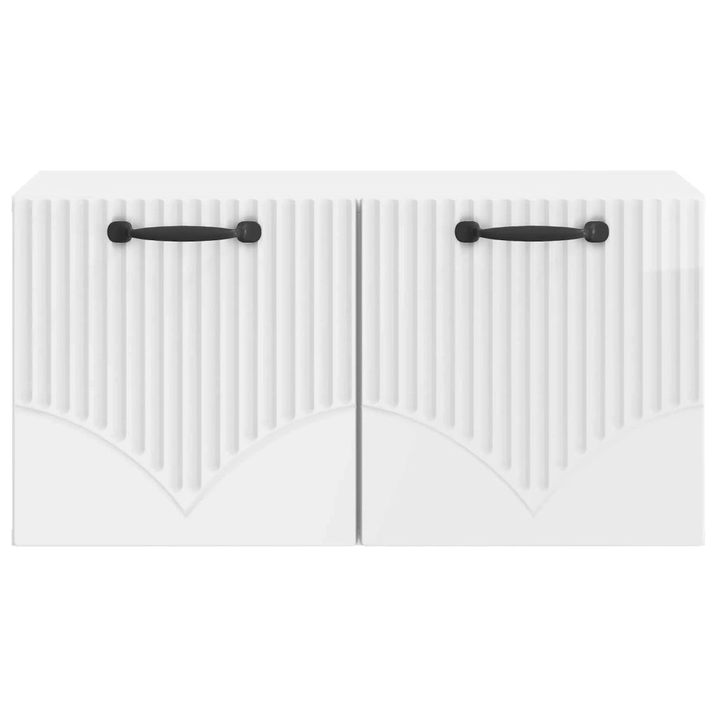 Mobile Porta TV da Muro Bianco Lucido 59,5 x 31 x 30 cm 899049