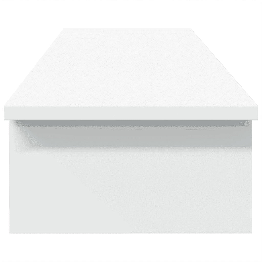 vidaXL Supporto per Monitor Bianco 100x27x15 cm Legno Massello di Pino
