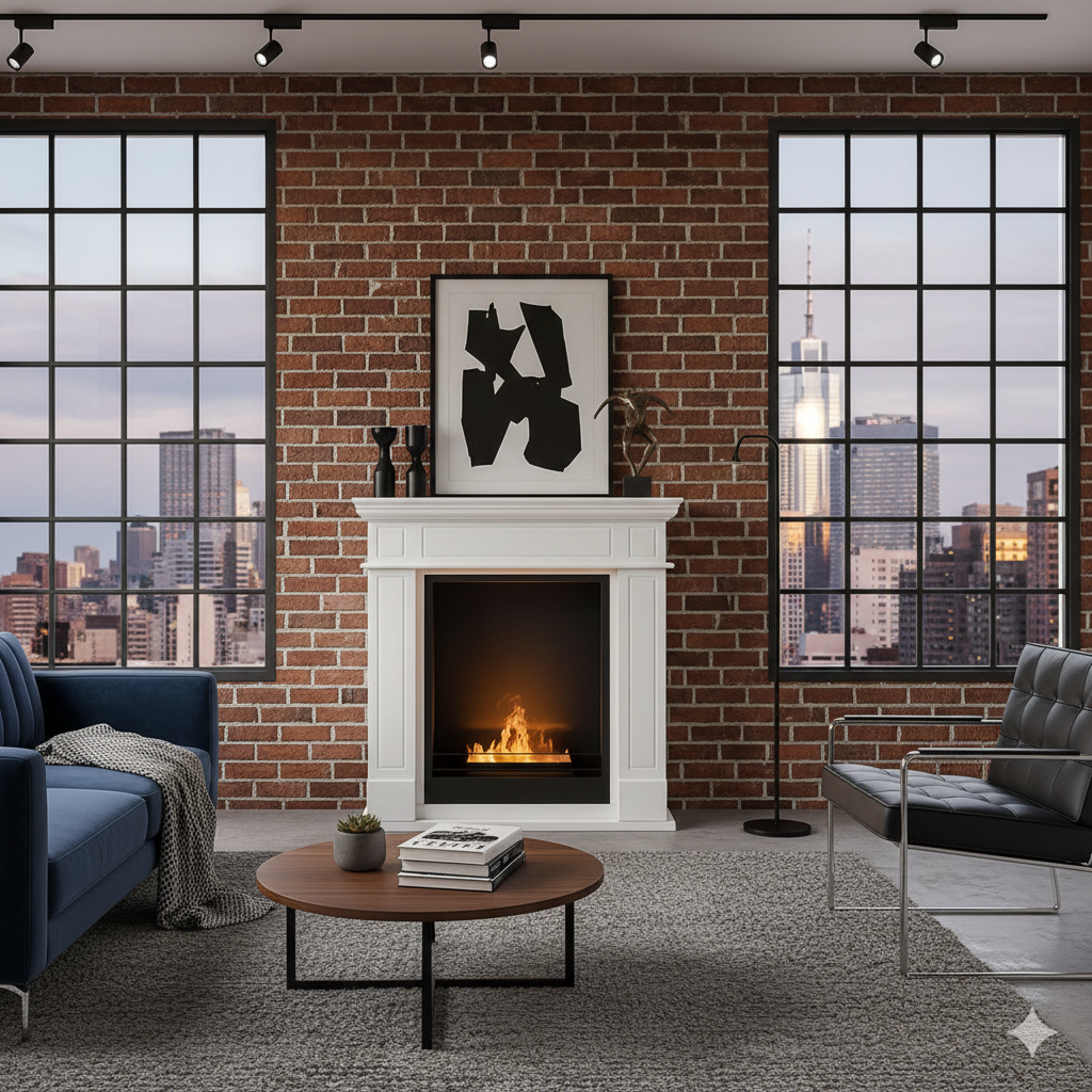 Camino a Bioetanolo da Terra Donatello 81x30x86 cm in MDF Bianco