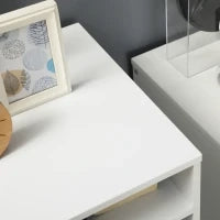 Cassettiera da Ufficio con 4 Ruote 4 Ripiani 3 Cassetti, Legno Bianco