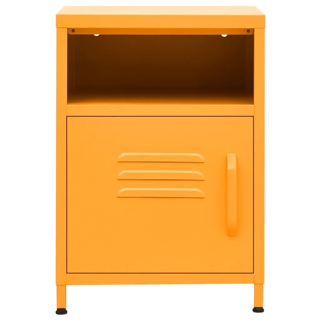 Comodino Giallo Senape 35x35x51 cm in Acciaio cod mxl 30436