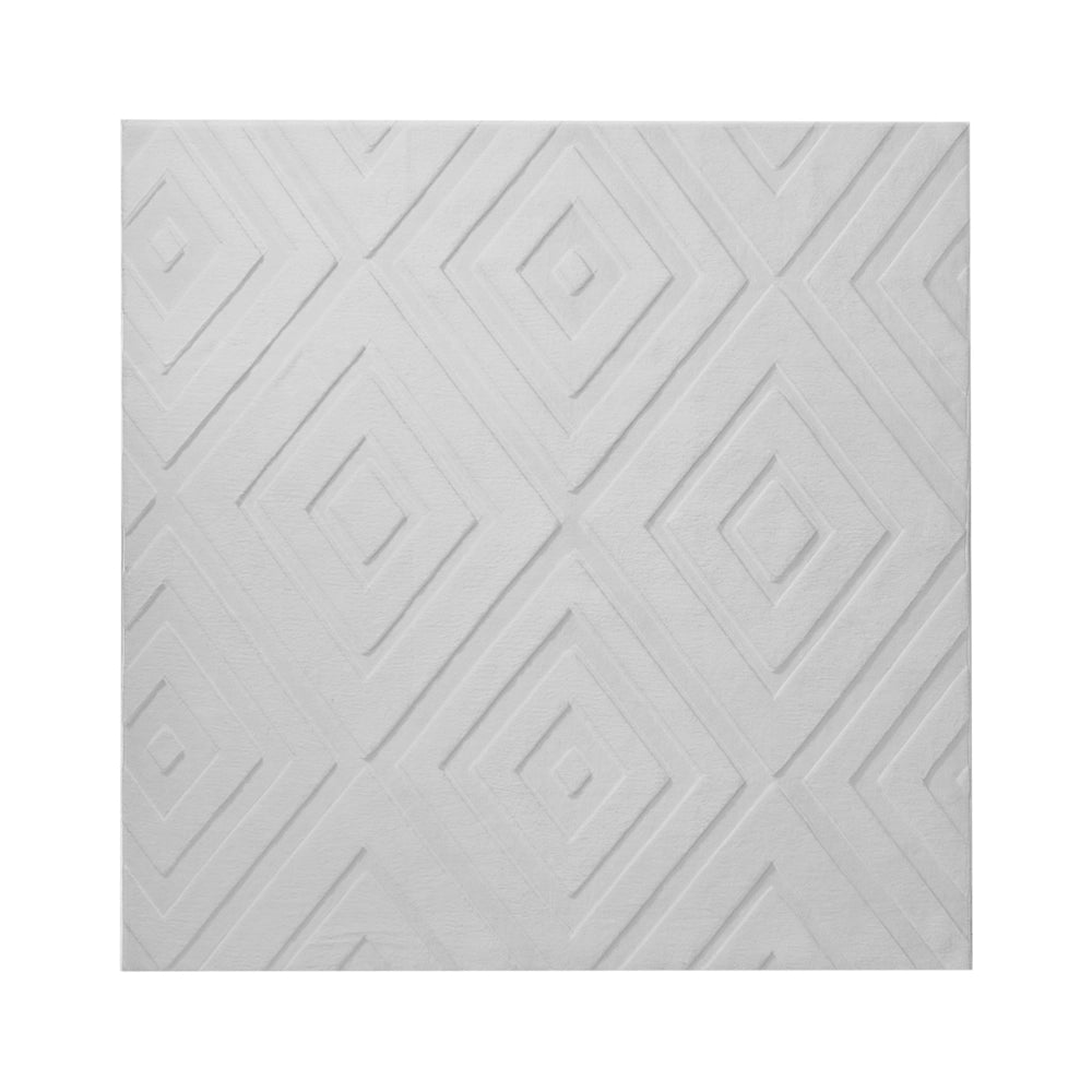 Tappeto in tessuto grigio chiaro 160 x 160 cm jacquard forma rettangolare tappeto decorativo