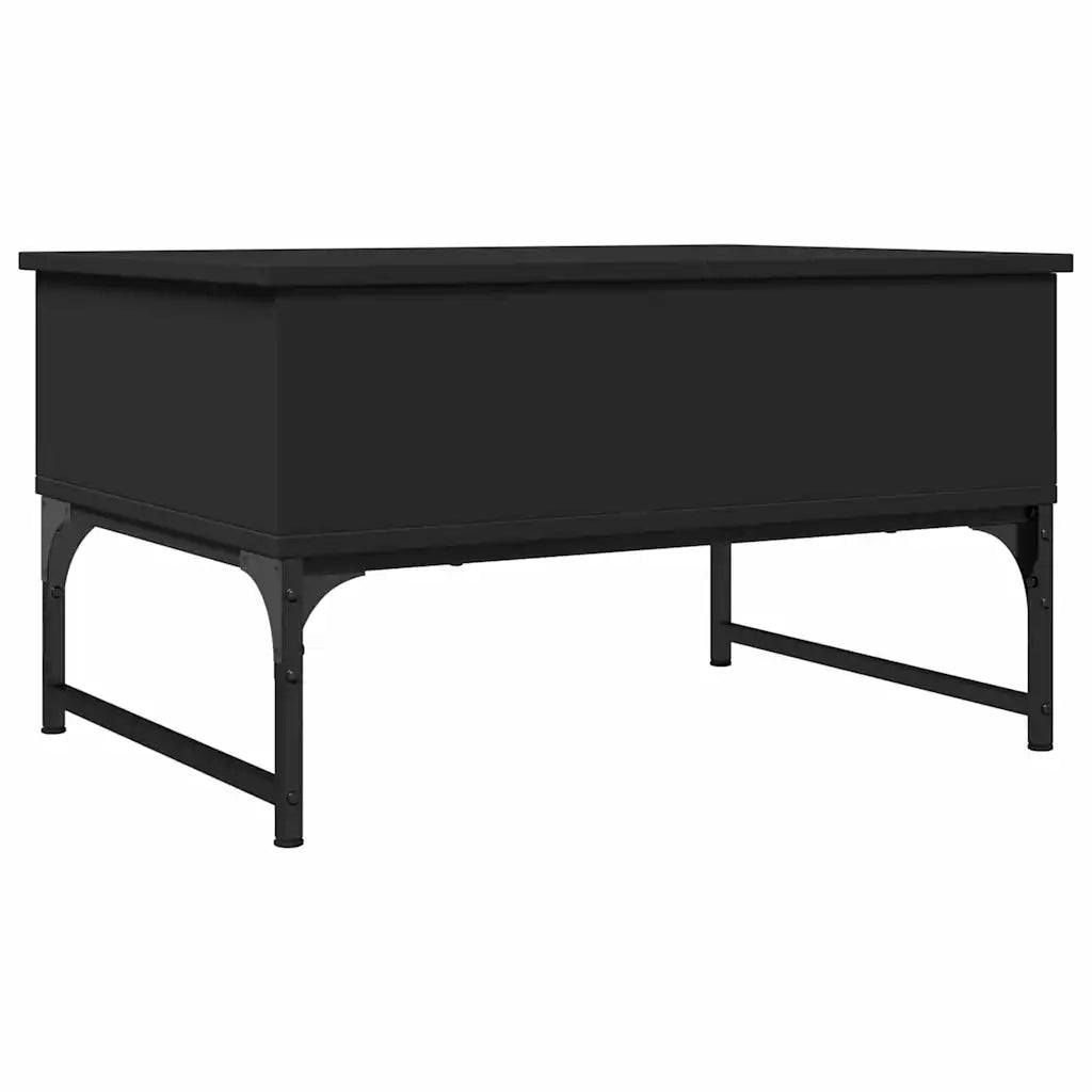 Tavolino da salotto | Tavolino da caff¨¨ | Tavolino da Soggiorno Nero 70x50x40 cm Legno Multistrato Metallo