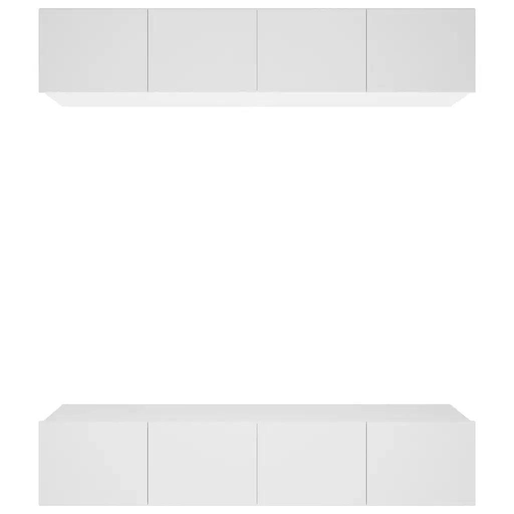 Mobili TV 4 pz Bianchi 80x30x30 cm in Legno Multistrato