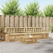 Set di divani da esterno con cuscino 5 pcs Bianco e Beige