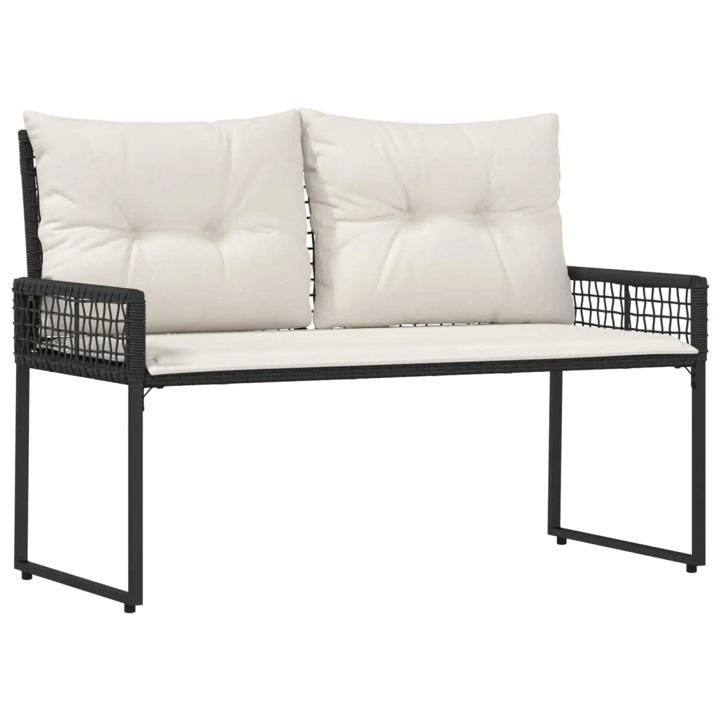 Panchina da esterno Nero e Bianco Crema 118 x 55 x 82 cm