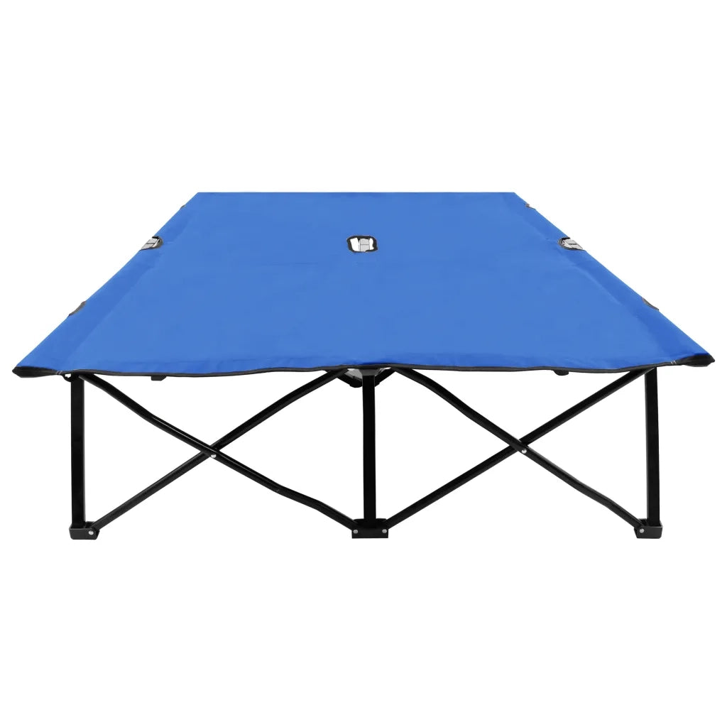 Lettino Prendisole Pieghevole per 2 Persone Blu in Acciaio cod mxl 62736