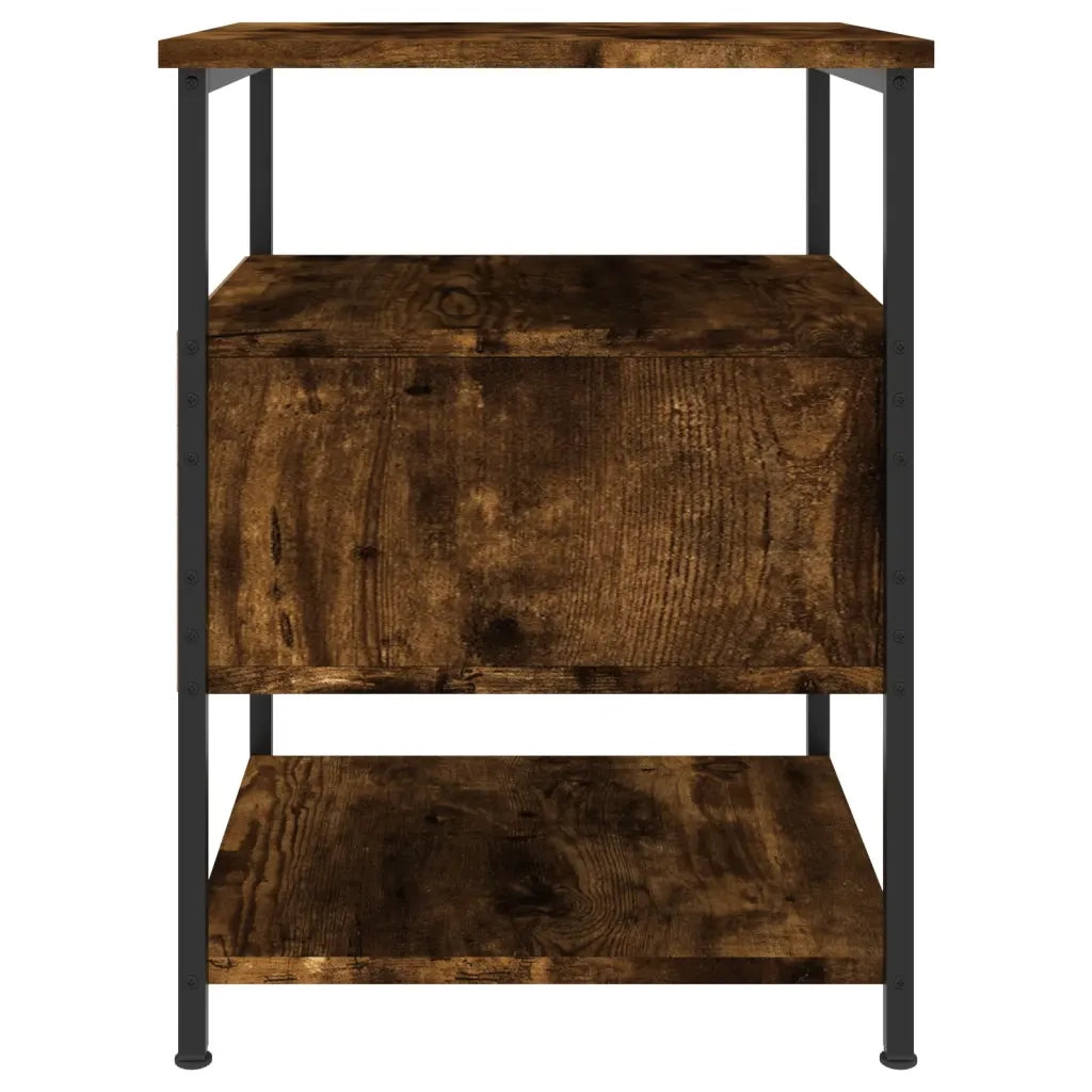 Comodini 2 pz-Set di 2 Tavolino da notte Rovere Fumo 40x42x56 cm in Legno Multistrato