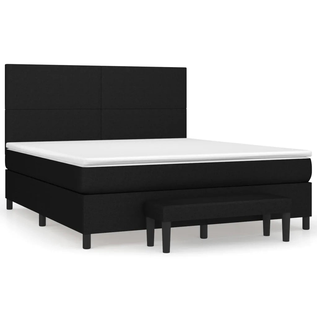 Giroletto a Molle con Materasso Nero 180x200 cm in Tessuto 3136455