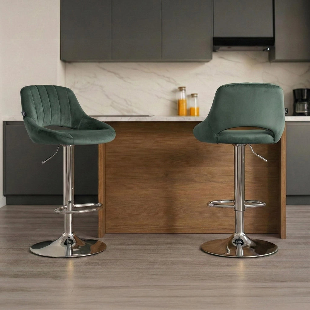 Set di 2 sgabelli da bar Milet velluto C 5