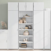 Credenza-Buffet-Armadio da cucina Bianca 70x41x185 cm in Legno Multistrato