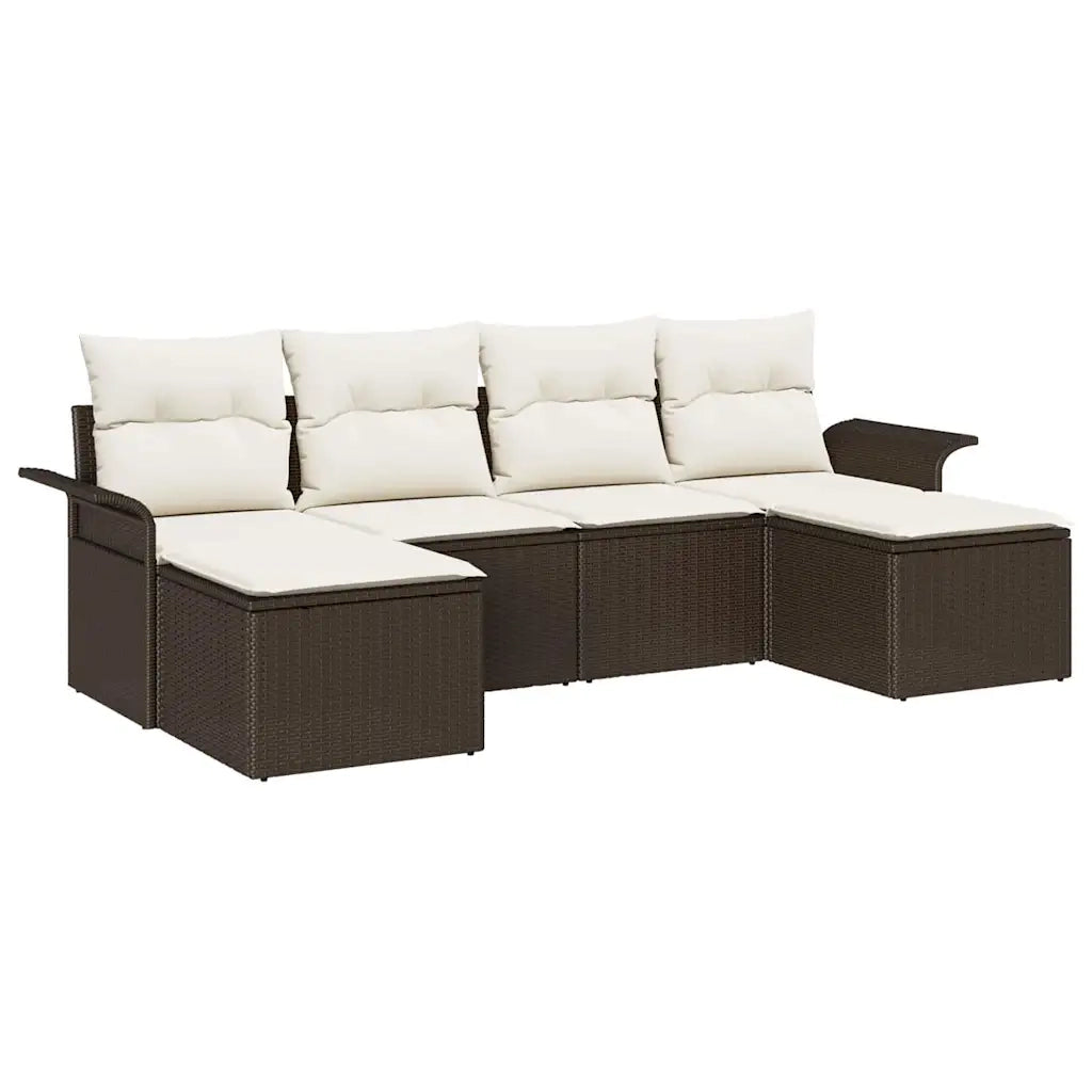 Set Divano da Giardino 6 pcs Marrone polyrattan 3354137