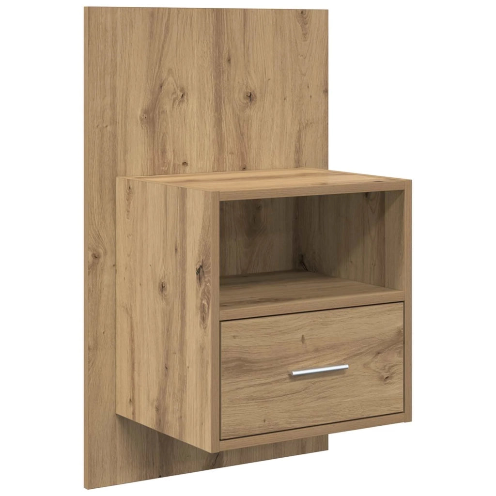 Testata con Comodino 3 pz-Set di 3 Testiera con Contenitore Rovere artigianale Legno multistrato 745258
