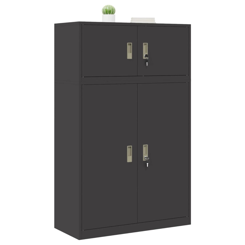 Armadio 2 pz Nero 90 x 40 x 145 cm Acciaio Bloccabile 3438645