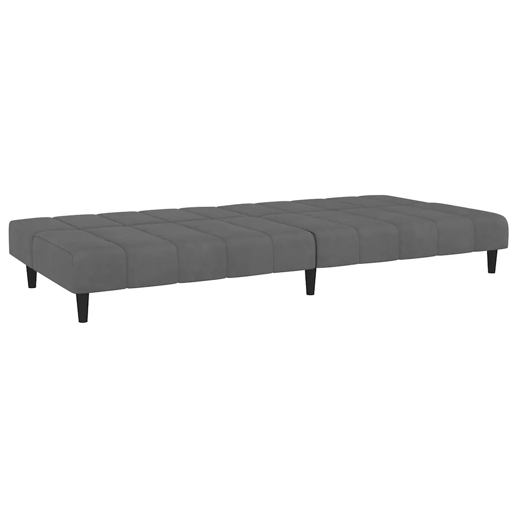 Divano Letto a 2 Posti Grigio Scuro in Velluto 375764