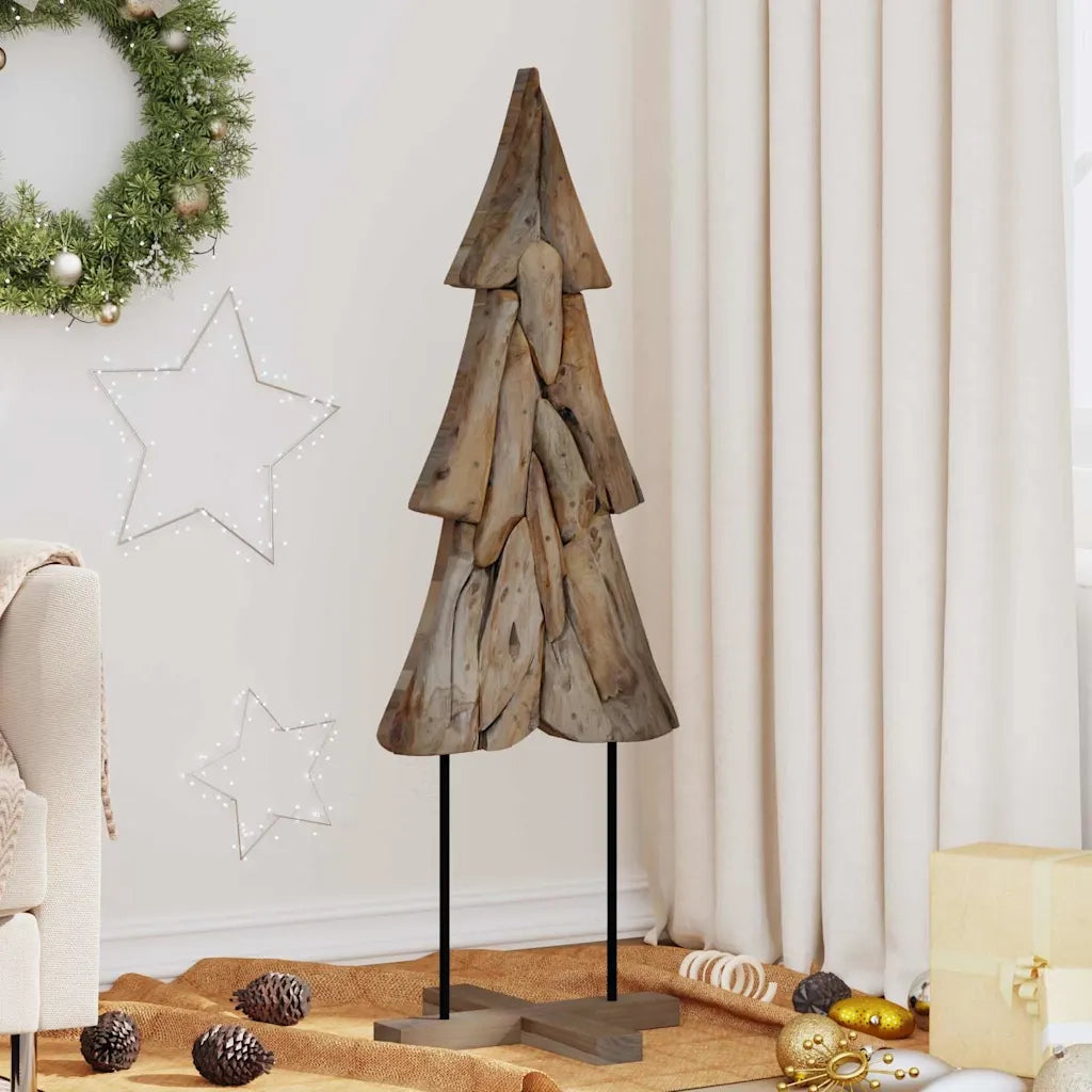 Albero di Natale Marrone 121 cm Legno massello di teak 42017931