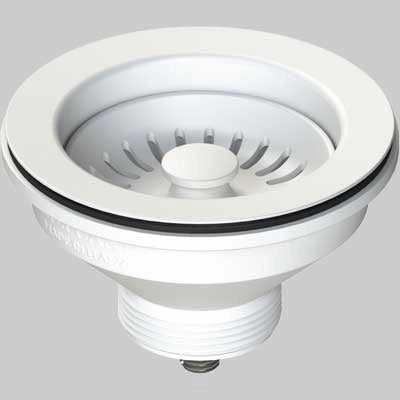PILETTA PER LAVELLI CON TAPPO CESTELLO BIANCO  Ø 114     L.B PLAST