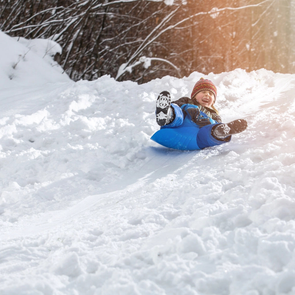 Slittino per bambini KADAX, scivolo da discesa, mela, plastica, mela, resistente alla neve