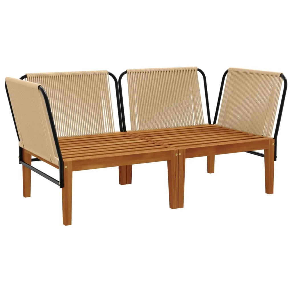 2 pcs Legno massiccio di acacia e corda Naturale 3407773