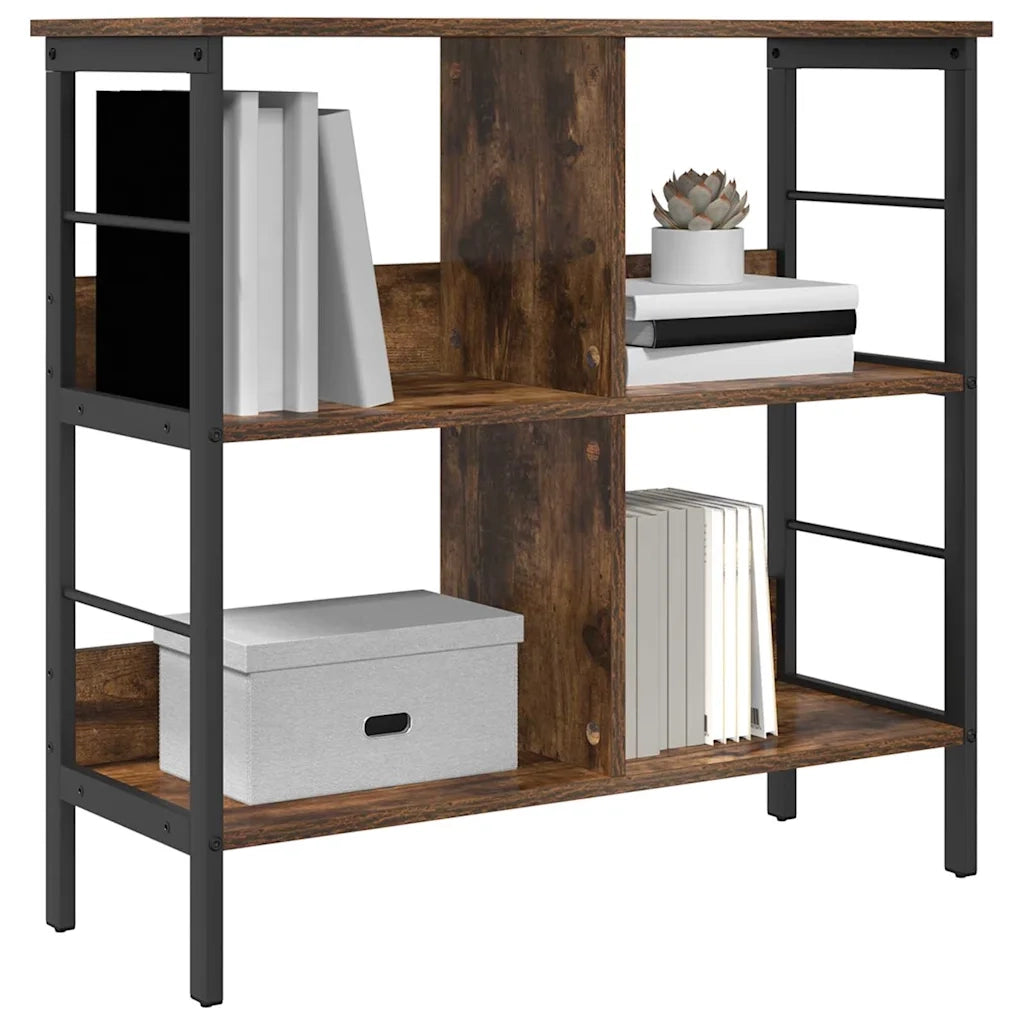 Libreria-Scaffale per Libri-Mobile di Stoccaggio Rovere fum¨¦ 82 x 32 x 79 cm Legno multistrato