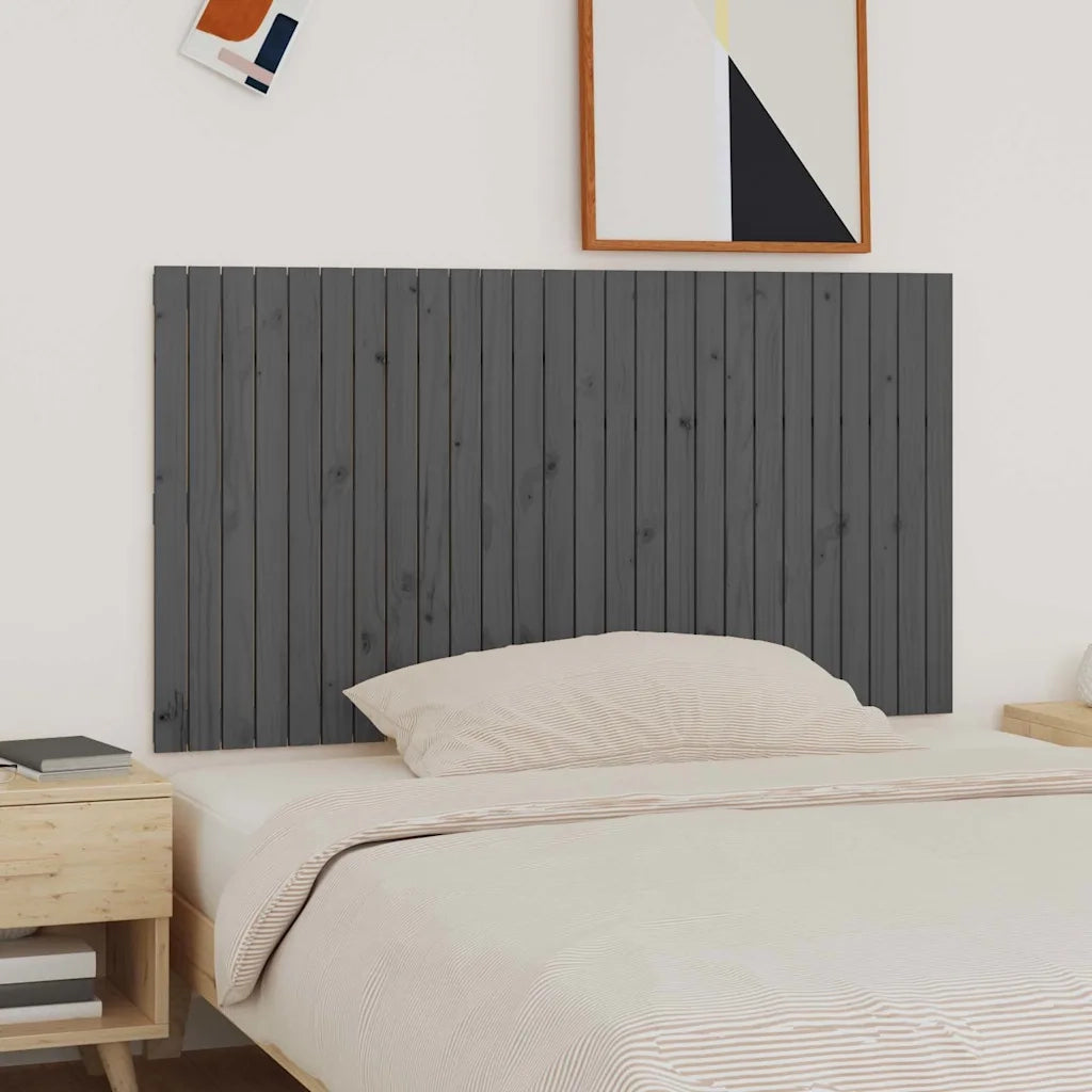Testiera | Testata da Parete Grigia 166x3x90 cm in Legno Massello di Pino