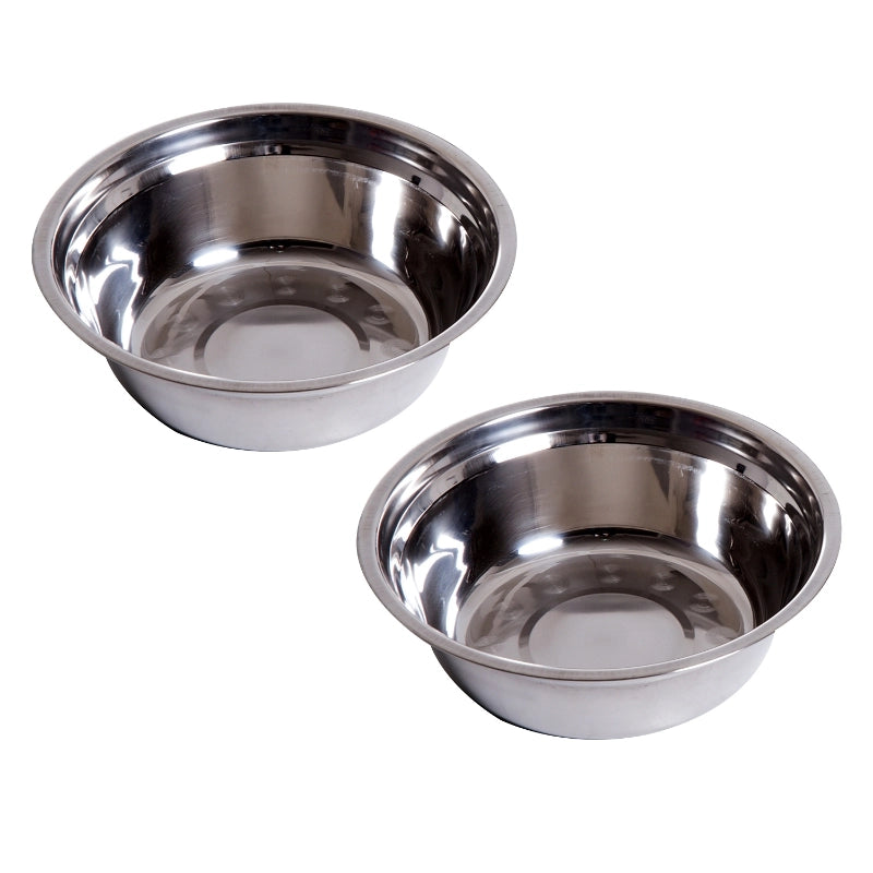 Stazione di alimentazione per cani rialzata con 2 ciotole in acciaio inox, MDF, colore Espresso, 58,4 x 30,5 x 25,4 cm