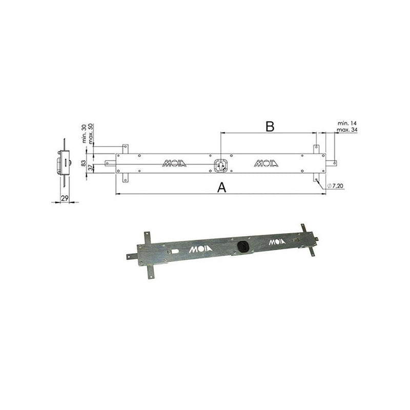Serratura Bascule Spranga Cilindro 156B Moia