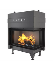 Caminetto ad angolo Nero Inserto Apertura destra Energy Up 85x50x47 (17,0 kW) ECO