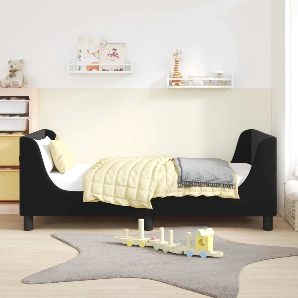Struttura letto bambini con testata Nero 80 x 160 cm Velluto 42010859