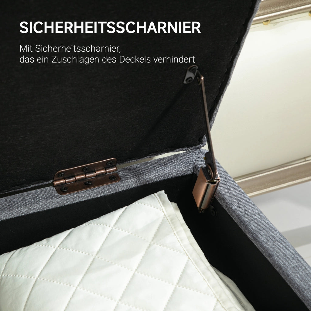 Divanetto 2 posti con cassetti ¨C Zephmum ¨C Grigio chiaro 100x40x44