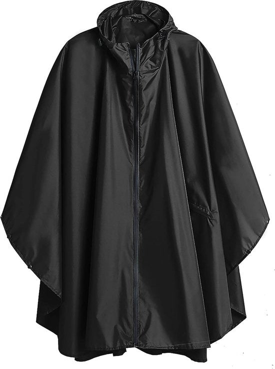 Impermeabile da pioggia per adulti - cappuccio outdoor acqua resistente con chiusura a righello - unisex L/XL