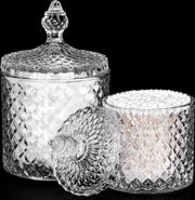 Contenitore per stecche di cotone [2 misure] - Boccie trasparenti, spesse boccie da farmacia con coperchio per palle di cotone, accessori, gioielli, conservazione di stecche per orecchie - Contenitore per cucina e bagno