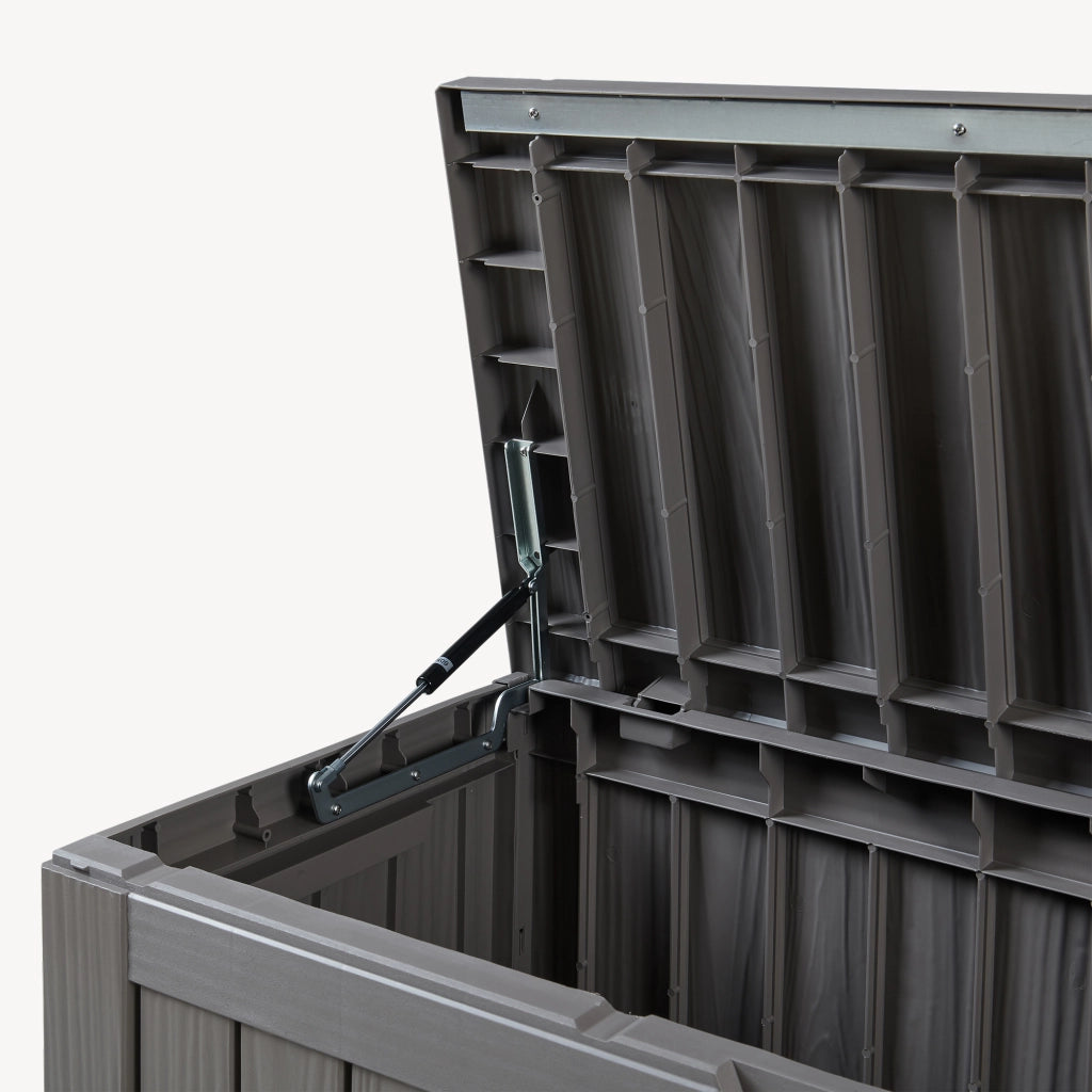 Baule da Giardino Vades Contenitore Multiuso 117 x 47 x 59 cm - Grigio Chiaro, Effetto Legno casa.pro