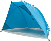 Tenda da spiaggia con protezione UV 80° e finestra chiusura, tenda da spiaggia per viaggi, blu