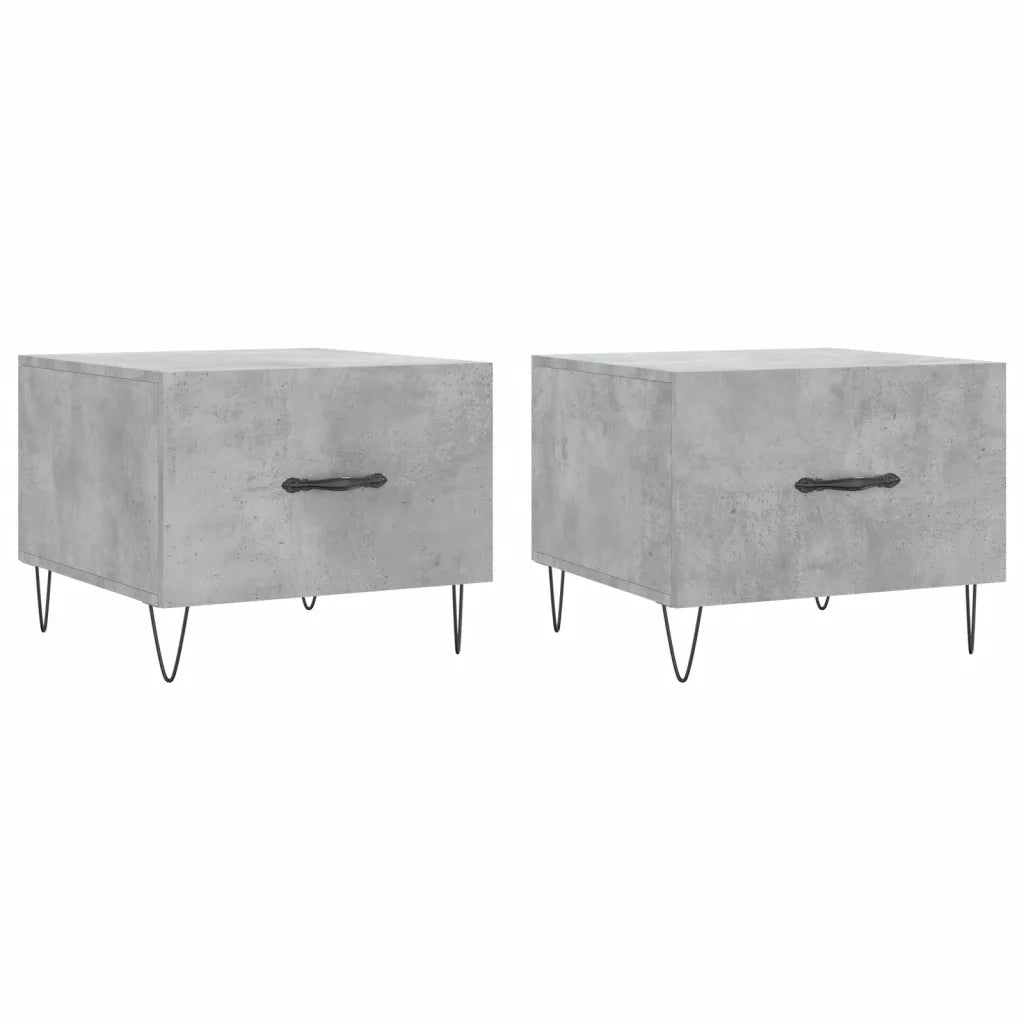 Tavolini Salotto 2pz Grigio Cemento 50x50x40 Legno Multistrato 829389