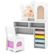 Toeletta per bambini con specchio illuminato 80 x 29,5 x 111 cm comfort ergonomico atmosfera accogliente MDF bianco 20_0018148