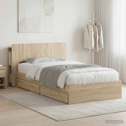 Telaio del letto con storage Rovere Sonoma 75 x 190 cm