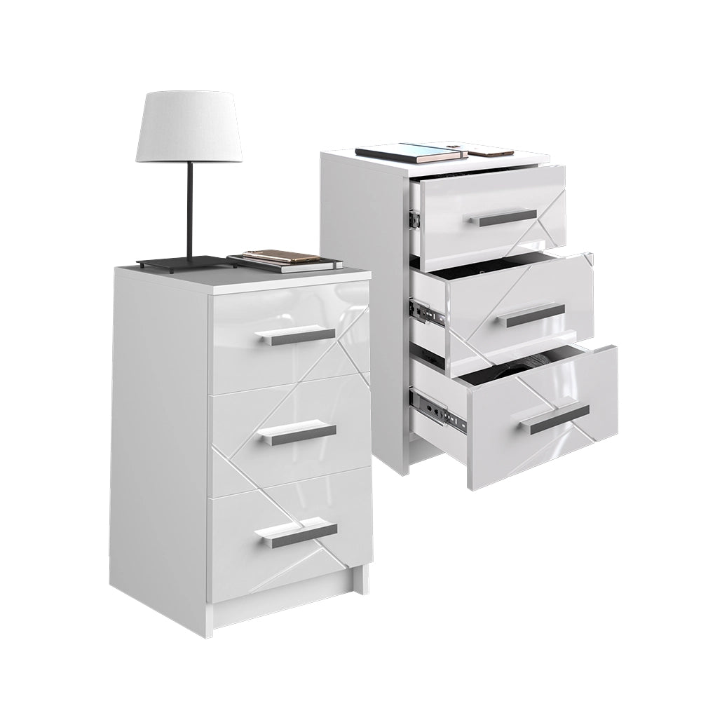 Vicco Comodini camera da letto Bianco 35.5 x 66 cm Set di 2