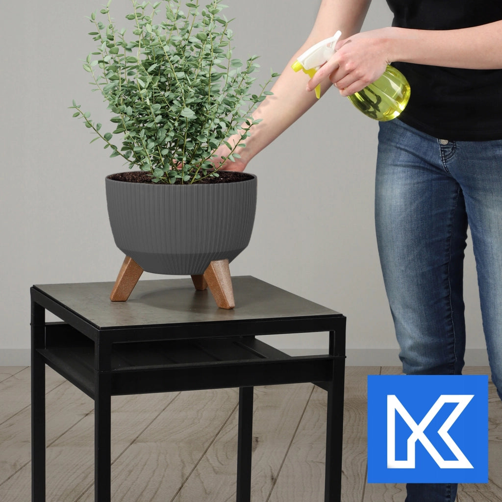 Vaso da giardino KADAX con gambe per fiori, grande ciotola rotonda da 24 cm